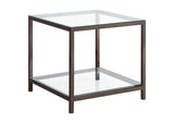 Trini 1-shelf Glass Top Side End Table Black Nickel
