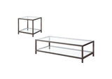 720228-S2 Trini 2-piece Coffee and End Table Set Black Nickel