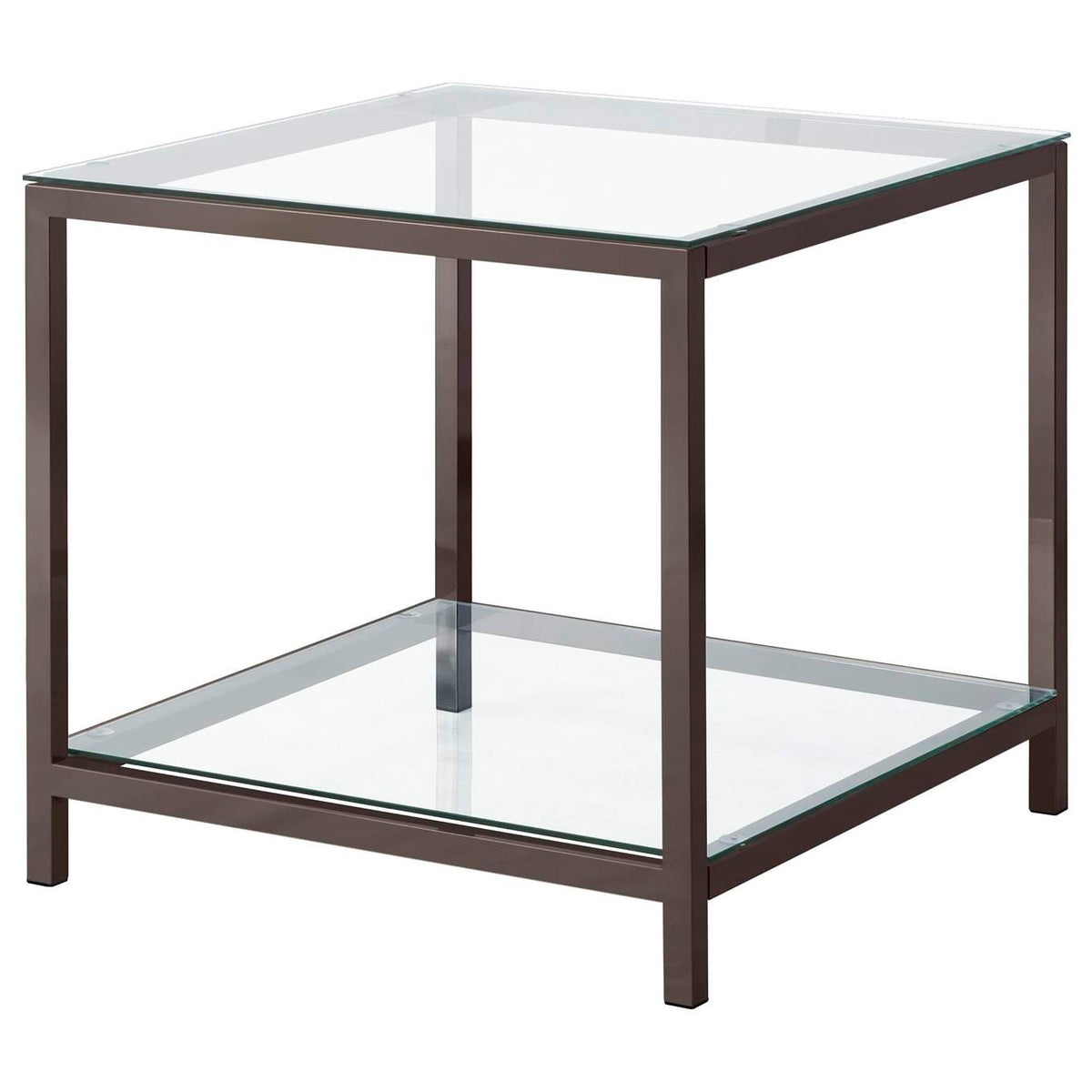 720228-S2 Trini 2-piece Coffee and End Table Set Black Nickel