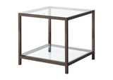 720228-S2 Trini 2-piece Coffee and End Table Set Black Nickel