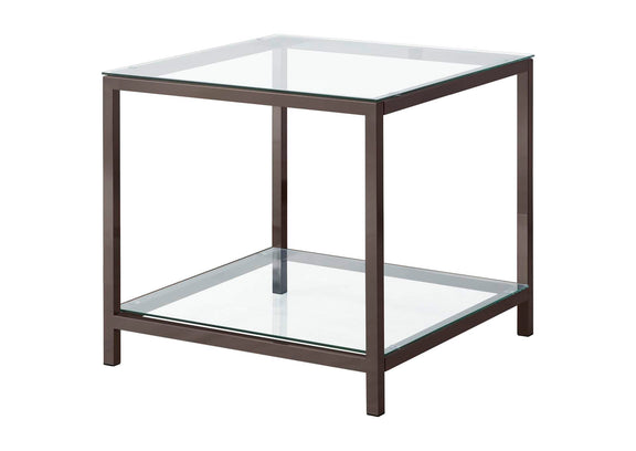 720228-S2 Trini 2-piece Coffee and End Table Set Black Nickel