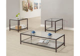 720228-S3 Trini 3-piece Coffee and End Table Set Black Nickel