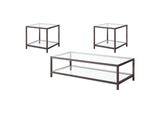 720228-S3 Trini 3-piece Coffee and End Table Set Black Nickel