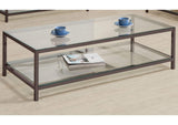 720228 Trini 1-shelf Glass Top Coffee Table Black Nickel