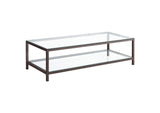 Trini 1-shelf Glass Top Coffee Table Black Nickel