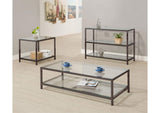 720228 Trini 1-shelf Glass Top Coffee Table Black Nickel