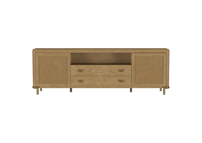 720253 Arini Rattan Cane 2-door TV Stand Media Console Sand Wash