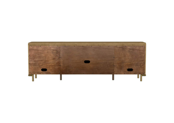 720253 Arini Rattan Cane 2-door TV Stand Media Console Sand Wash