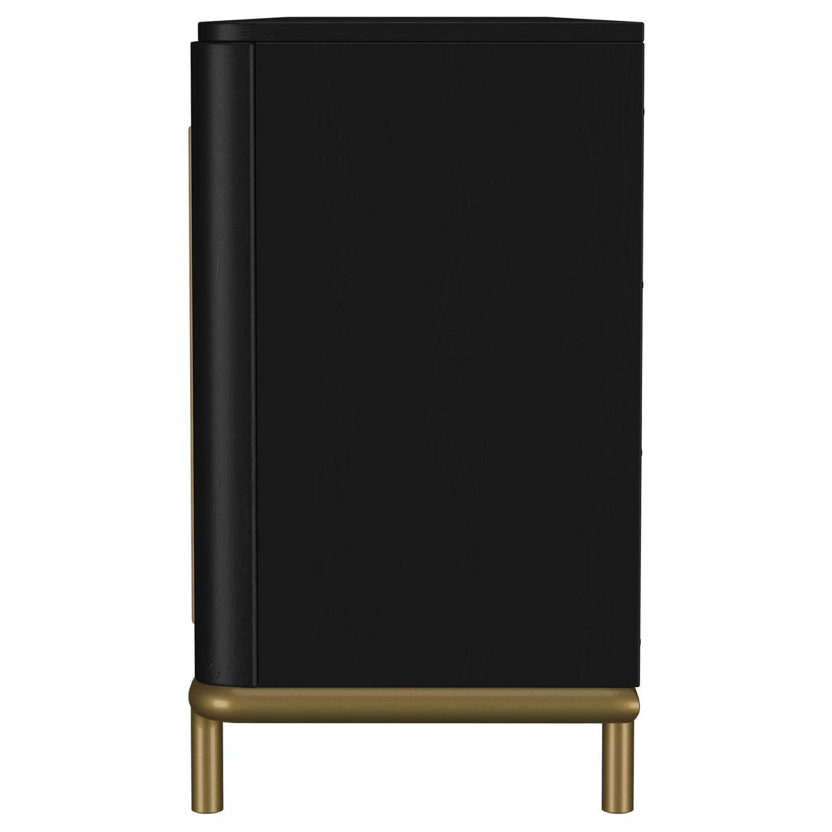 720263 Arini Rattan Cane 2-door TV Stand Media Console Black