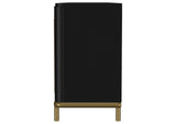 720263 Arini Rattan Cane 2-door TV Stand Media Console Black