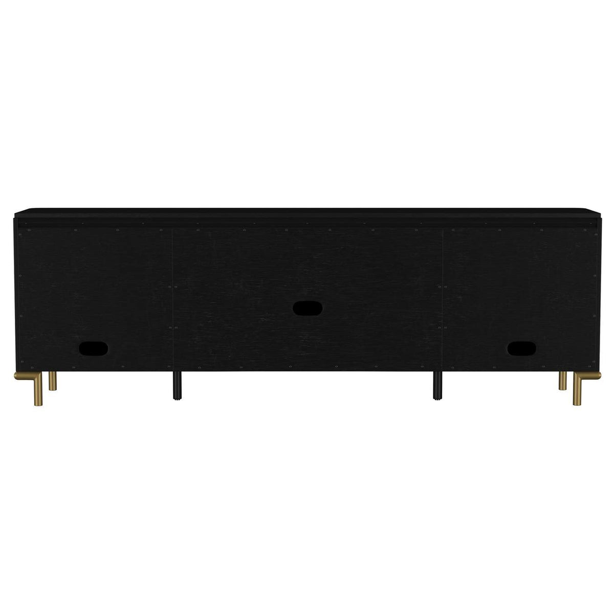 720263 Arini Rattan Cane 2-door TV Stand Media Console Black