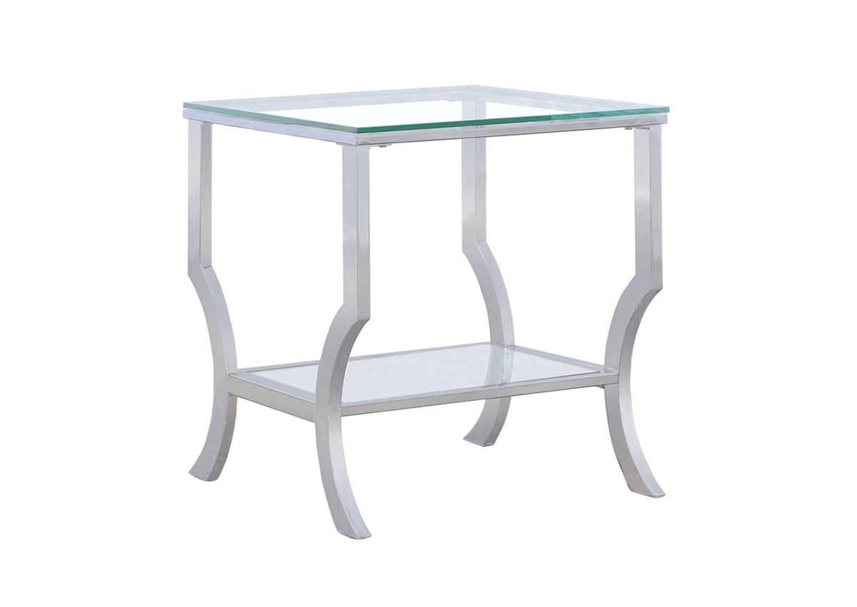 Saide Square Glass Top Side End Table Chrome