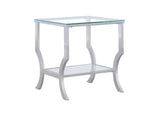 Saide Square Glass Top Side End Table Chrome