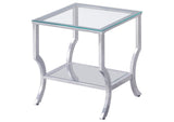 720338-S2 Saide 2-piece Glass Top Coffee and End Table Set Chrome
