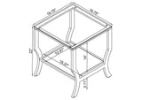 720338-S2 Saide 2-piece Glass Top Coffee and End Table Set Chrome