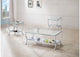 720338-S3 Saide 3-piece Glass Top Coffee and End Table Set Chrome