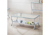 720338 Saide Rectangular Glass Top Coffee Table Chrome