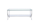 720338 Saide Rectangular Glass Top Coffee Table Chrome