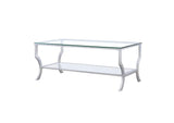 720338 Saide Rectangular Glass Top Coffee Table Chrome