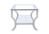 720338 Saide Rectangular Glass Top Coffee Table Chrome