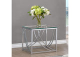 720497 Lille Square Glass Top Side End Table Chrome