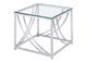 720497 Lille Square Glass Top Side End Table Chrome