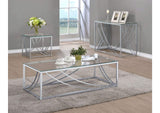 720497 Lille Square Glass Top Side End Table Chrome