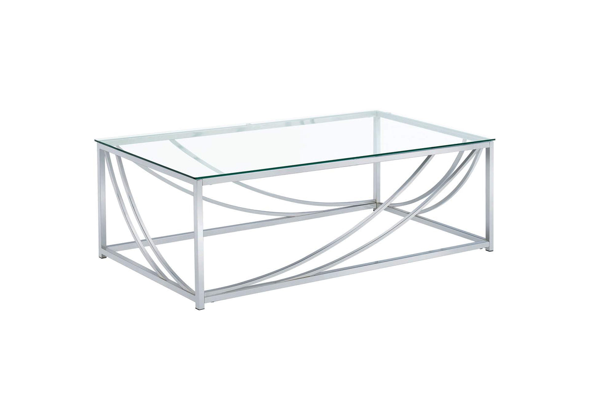 720498 Lille Rectangular Glass Top Coffee Table Chrome