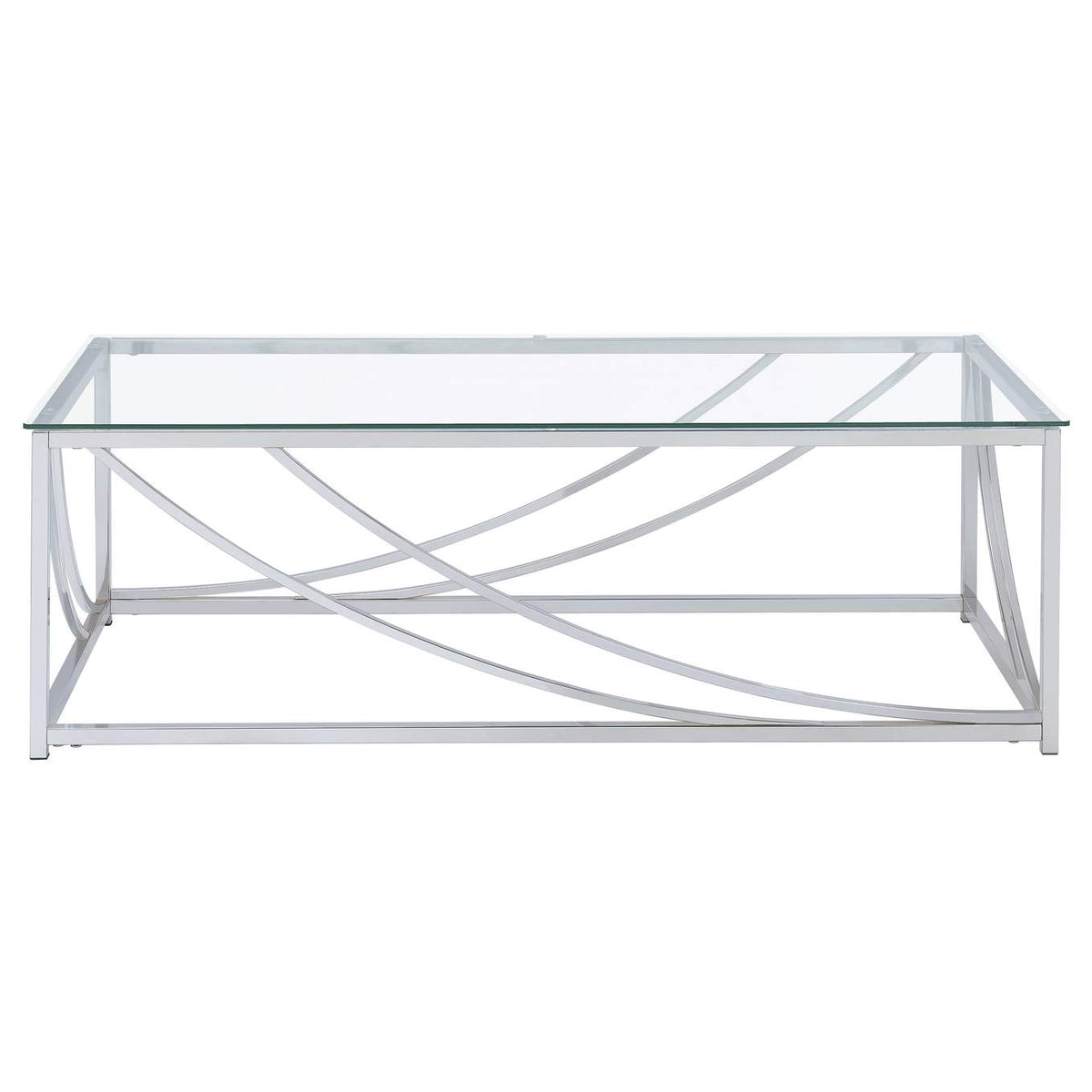 720498 Lille Rectangular Glass Top Coffee Table Chrome