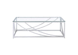 720498 Lille Rectangular Glass Top Coffee Table Chrome
