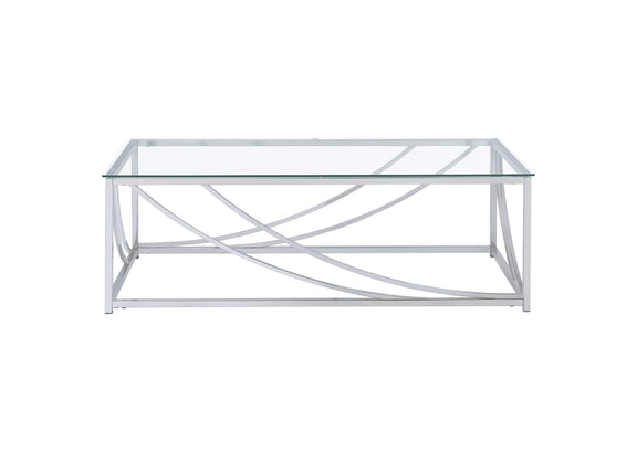 720498 Lille Rectangular Glass Top Coffee Table Chrome