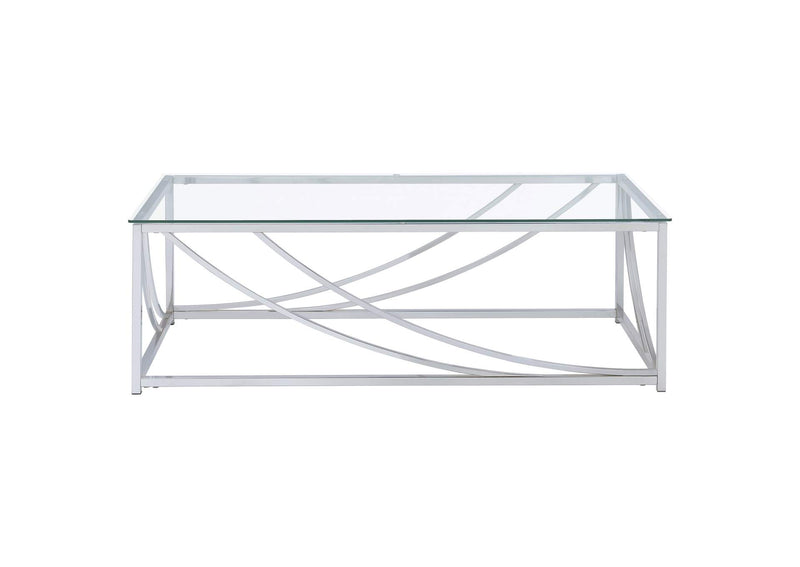 720498 Lille Rectangular Glass Top Coffee Table Chrome