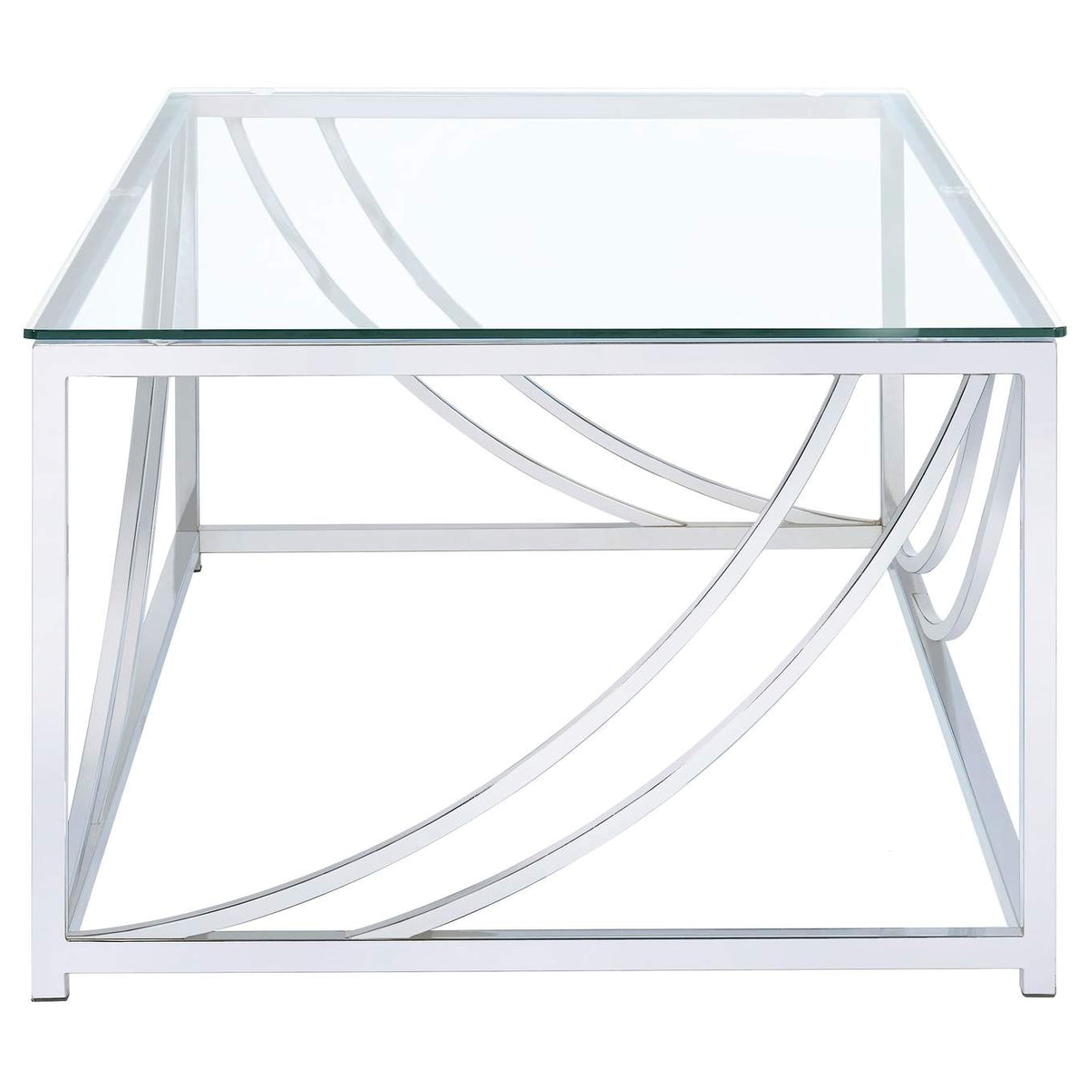 720498 Lille Rectangular Glass Top Coffee Table Chrome