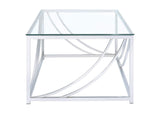 720498 Lille Rectangular Glass Top Coffee Table Chrome