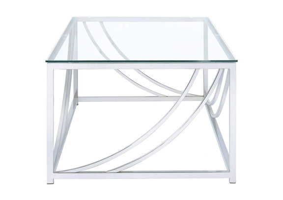 720498 Lille Rectangular Glass Top Coffee Table Chrome