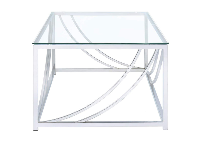 720498 Lille Rectangular Glass Top Coffee Table Chrome
