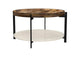 721888 Adhvik Round Wood Top Marble Shelf Coffee Table Natural