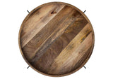 721888 Adhvik Round Wood Top Marble Shelf Coffee Table Natural