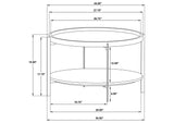 721888 Adhvik Round Wood Top Marble Shelf Coffee Table Natural