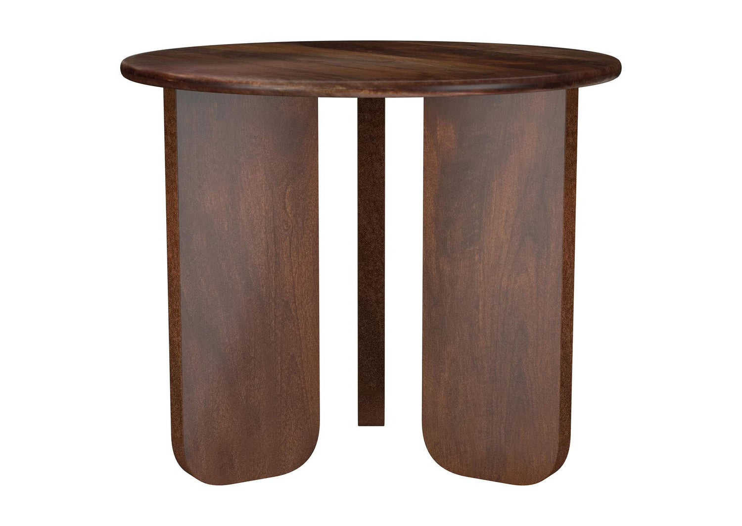 721997 Dale Round Solid Mango Wood Side End Table Brown