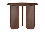 721997 Dale Round Solid Mango Wood Side End Table Brown