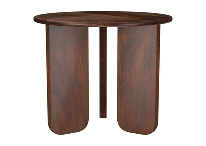 721997 Dale Round Solid Mango Wood Side End Table Brown