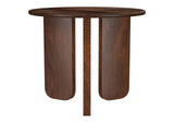 721997 Dale Round Solid Mango Wood Side End Table Brown
