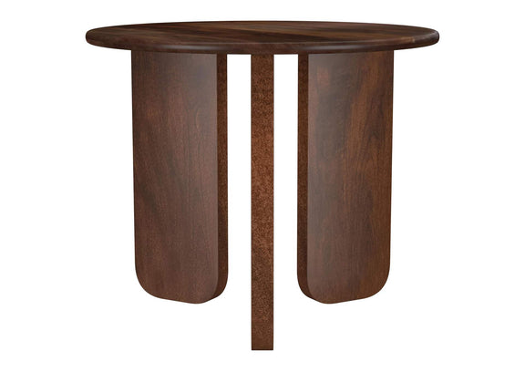 721997 Dale Round Solid Mango Wood Side End Table Brown
