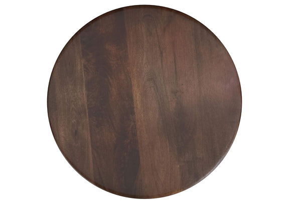 721997 Dale Round Solid Mango Wood Side End Table Brown