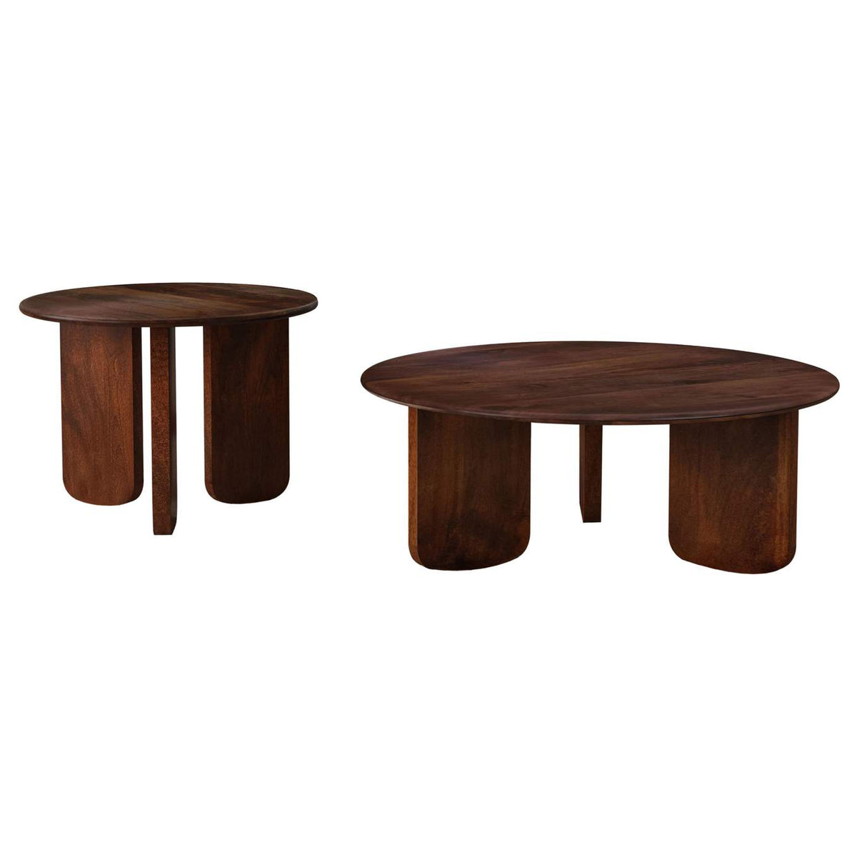 721998-S2 Dale 2-piece Solid Wood Coffee and End Table Set Brown