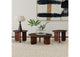 721998-S3 Dale 3-piece Solid Wood Coffee and End Table Set Brown