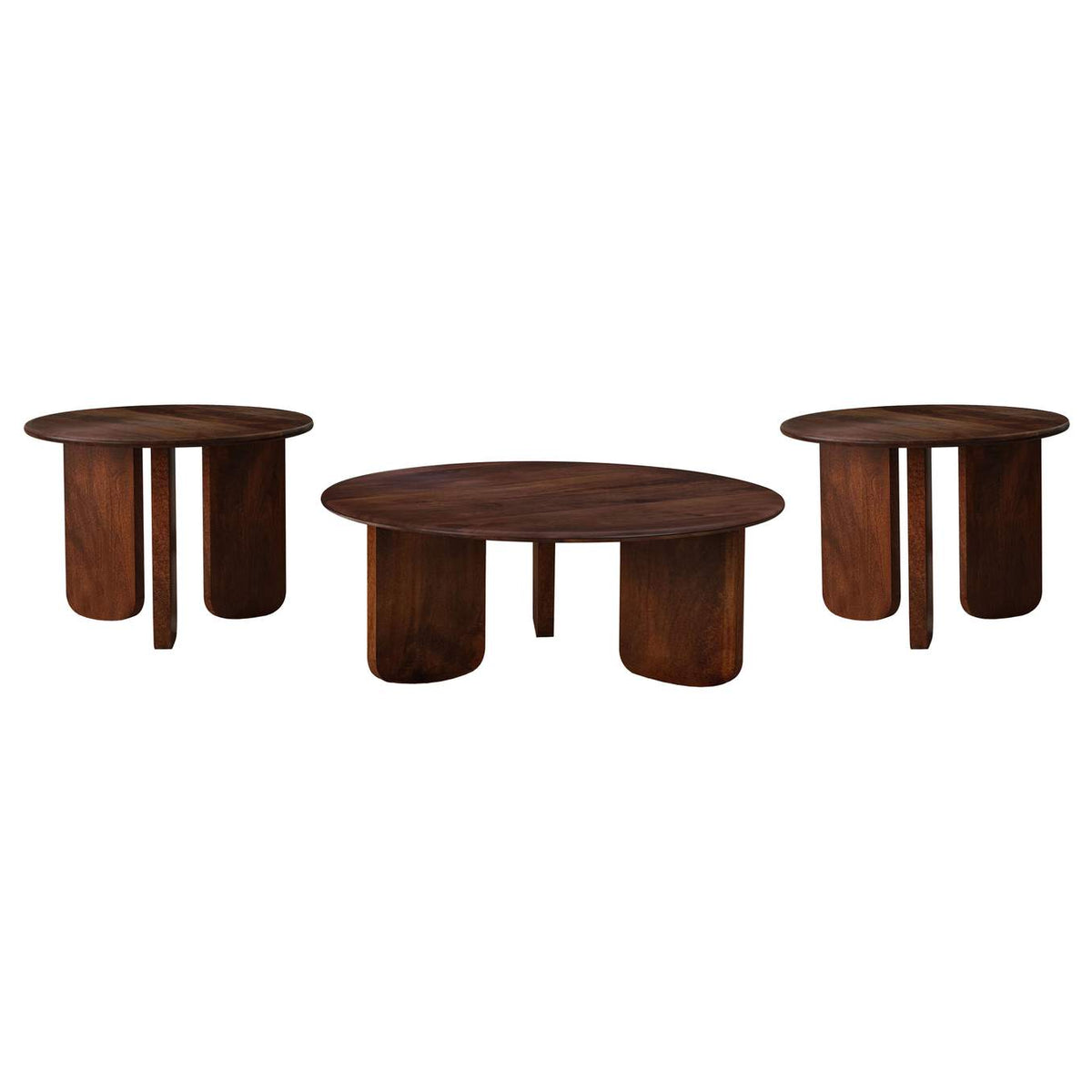 721998-S3 Dale 3-piece Solid Wood Coffee and End Table Set Brown