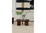 721998 Dale Round Solid Mango Wood Coffee Table Brown