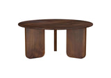 721998 Dale Round Solid Mango Wood Coffee Table Brown